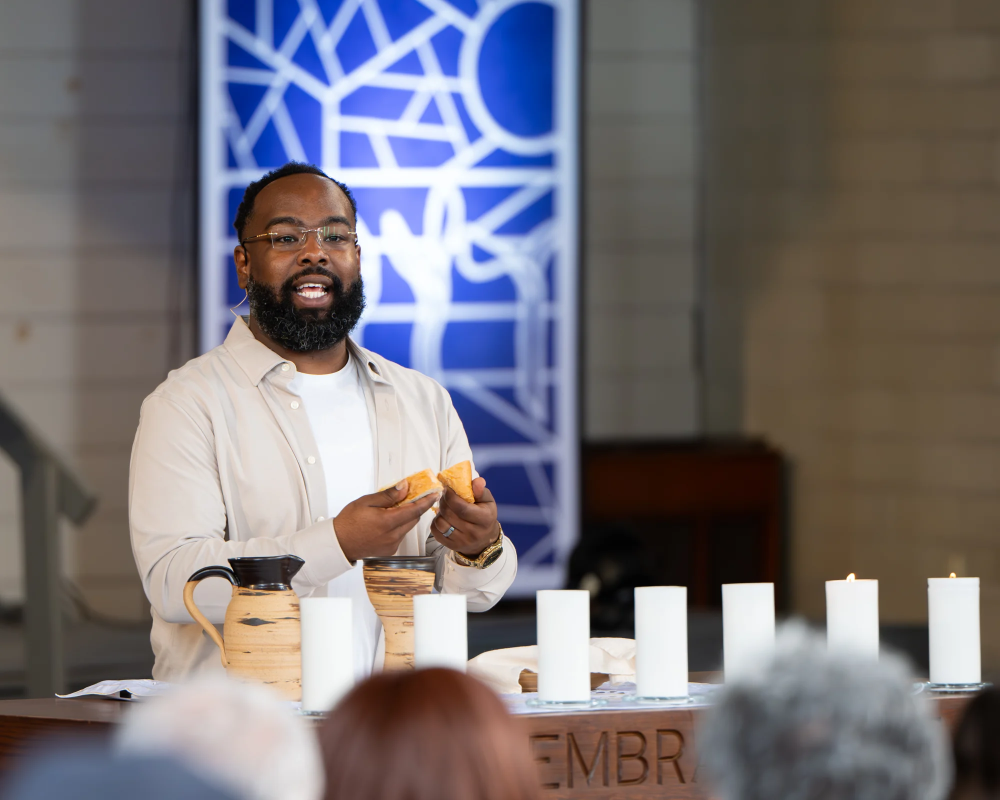 Keon teaching at the Table at Bridge City Church